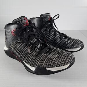 Shaq Dunkman Basketball Shoes Boys 6 Black White Striped Knit High Top Athletic